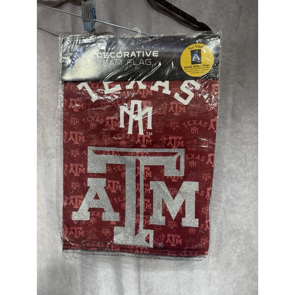 team sports america Texas a&m suede glitter flags 12.5 x 17.5